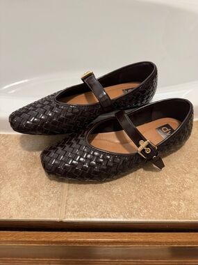 Dolce Vita Dark Brown Woven Mary Jane Flats